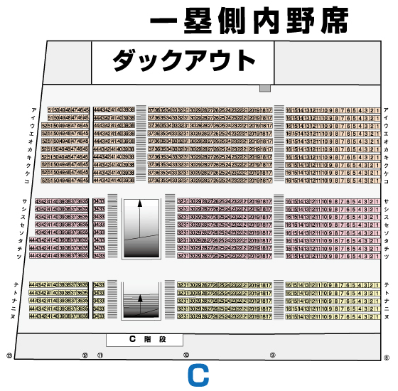 帯広の森野球場座席表C階段