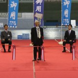 002　来賓挨拶　完全伊能図全国巡回フロア展中央実行委員会名誉副会長　伊能忠敬研究会名誉代表　渡辺一郎氏